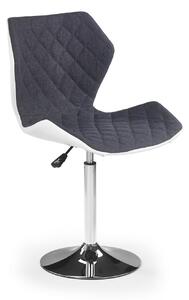 Židle barová Rotační kvíz bílý/šedý
