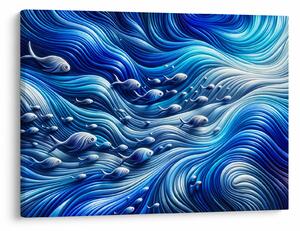 Obraz - Ryby ve vlnách (70x50 cm)