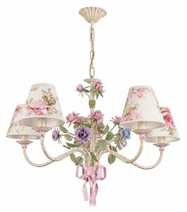 BRILAGI - Lustr na řetězu ROMANCE 5xE14/40W/230V pestrobarená/béžová/patina