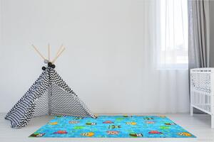 Vopi koberce Dětský kusový koberec Sovička Silk 5298 tyrkys - 120x170 cm