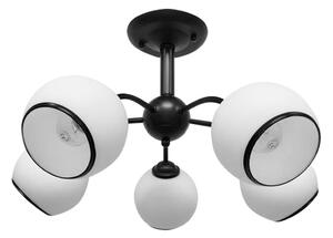 Černo-bílé stropní svítidlo se skleněným stínidlem 56x56 cm Marinen – Candellux Lighting