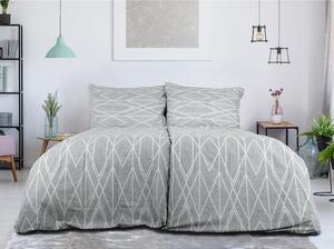 Šedé krepové povlečení na jednolůžko 140x200 cm Gray Stripes – B.E.S