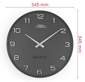 Designové plastové hodiny grafitové Nástěnné hodiny PRIM Bloom II - B