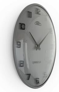 Designové plastové hodiny šedé Nástěnné hodiny PRIM Bloom III - B