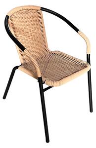 Aga Zahradní židle RATAN Černá/Béžová