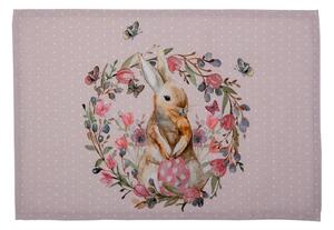 6ks bavlněné prostírání s králíčkem Happy Bunny – 48x33 cm