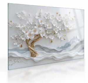 Skleněný obraz - 3D elegantní strom života (70x50 cm)