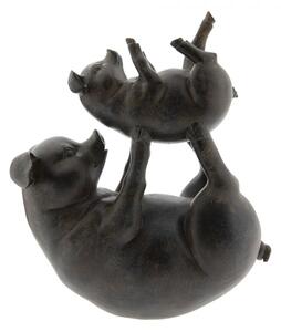 Dekorativní soška hrajících si prasátek – 27x13x32 cm