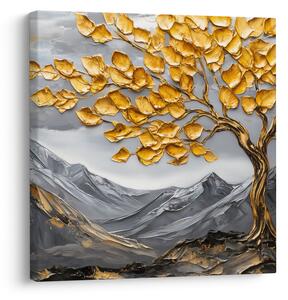 Obraz - Strom se zlatými listy (30x30 cm)