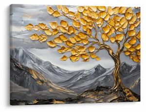 Obraz - Strom se zlatými listy (70x50 cm)