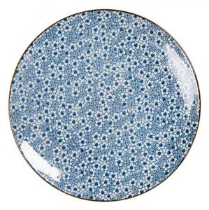 Dezertní talíř s modrými kvítky BlueFlowers – 21x1 cm