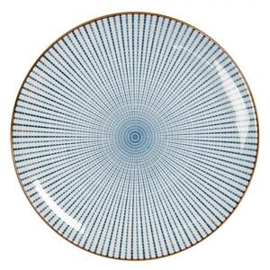 Dezertní talíř s modrým zdobením BlueLine – 21x1 cm