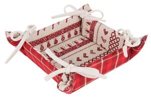 Textilní košíček na pečivo Nordic Christmas – 35x35x8 cm