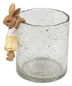 Dekorace králíček na skleničku – 5x5x9 cm