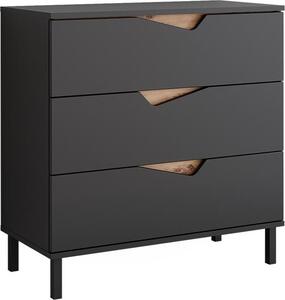 Kredenc Vicco Marelle Antracit/Artisan 80 x 81.2 cm se 3 zásuvkami, Model 57842