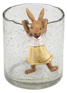 Dekorace králíček na skleničku – 5x5x9 cm