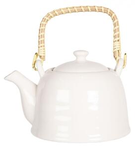 Bílá porcelánová konvička na čaj – 600 ml