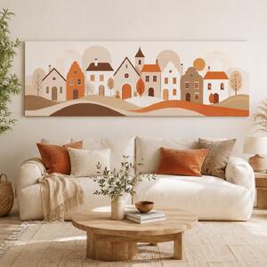 Obraz na plátně - BOHO městečko Křenice FeelHappy.cz Velikost obrazu (šířka x výška): 60 x 20 cm