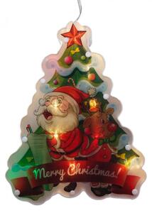 Vánoční LED závěsná dekorace do okna, Santa Claus rozdává dárky