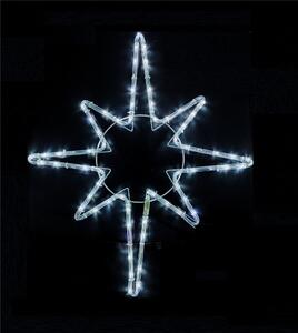 Vánoční LED dekorace, betlémská hvězda, studená bílá se záblesky, 71x60cm
