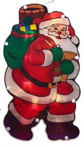 Vánoční LED závěsná dekorace do okna, Santa Claus s dárky