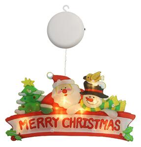 Vánoční LED závěsná dekorace do okna, Santa Clausa a sněhulák