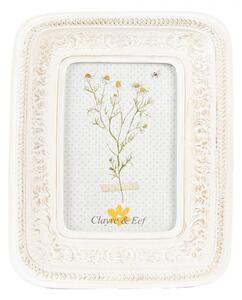 Béžový antik fotorámeček se zdobnými květy – 10x15 cm