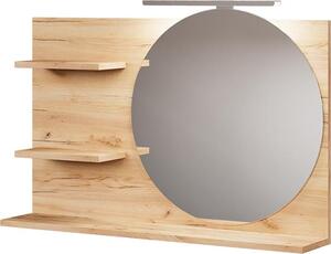 Zrcadlová police Vicco Avena Dub 80 x 50 cm se 3 otevřenými přihrádkami, Model 58560