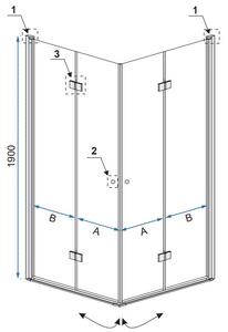 Rea Fold sprchové dveře 70 cm skládací chrom lesk/průhledné sklo REA-K7444