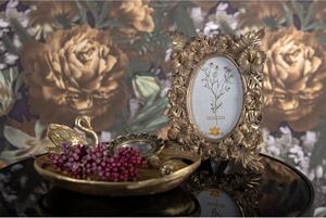Zlatá antik dekorativní mísa/talíř s labutí Swan – 25x20x9 cm
