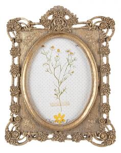 Zlatý antik fotorámeček s růžičkami Roses IV – 13x18 cm