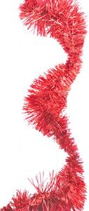 Vánoční dekorační girlanda, červená, jemné proužky, 2m