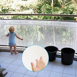 Ibenzoa® Bezpečnostní síť pro schodiště a balkon – ochrana pro děti a domácí zvířata, 300 x 77 cm (3 m), odolný, odolný vůči povětrnostním vlivům materiál, včetně nylonových stahovacích popruhů a lan