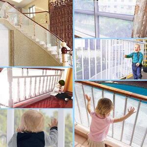 Ibenzoa® Bezpečnostní síť pro schodiště a balkon – ochrana pro děti a domácí zvířata, 300 x 77 cm (3 m), odolný, odolný vůči povětrnostním vlivům materiál, včetně nylonových stahovacích popruhů a lan
