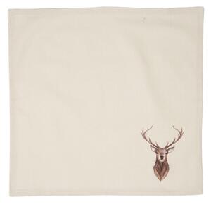 Béžové textilní ubrousky s jelenem Cosy Lodge – 40x40 cm