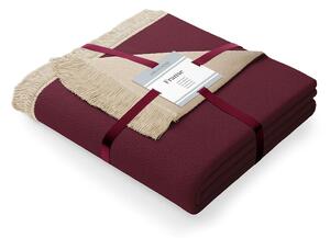 Fialovo-béžová deka s příměsí bavlny AmeliaHome Franse, 150 x 200 cm