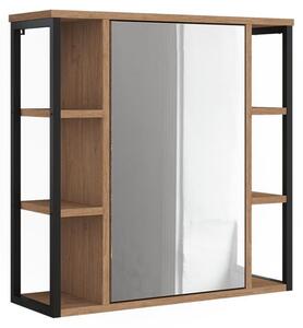 Koupelnová zrcadlová skříňka Vicco Linara Dub/Černá 60 x 60 cm, Model 59889