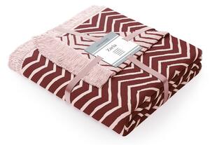 Růžovo-fialová deka s příměsí bavlny AmeliaHome Twisty, 150 x 200 cm