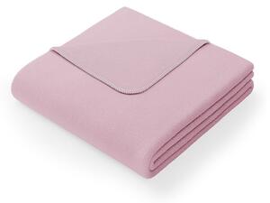 Pudrově růžová deka s příměsí bavlny AmeliaHome Virkkuu, 150 x 200 cm
