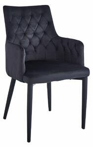 Sametová židle Montello černá