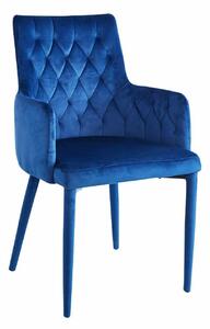 Modrá sametová židle Montello