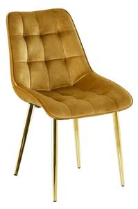 Polyamidová židle žlutá zlaté nohy