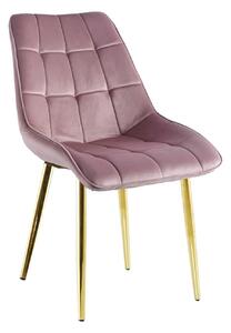 Polyamidová židle růžová zlaté nohy
