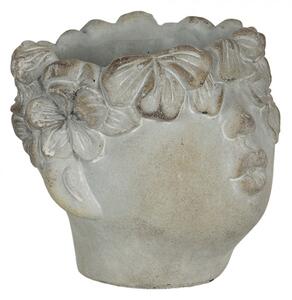 Květináč v designu hlavy s květinami Tete – 20x19x17 cm