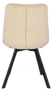 Sametová židle Moly béžová černé nohy