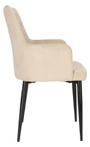 Sametová židle Montello béžová černá
