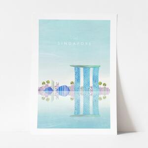 Plakát Travelposter Singapore, A3