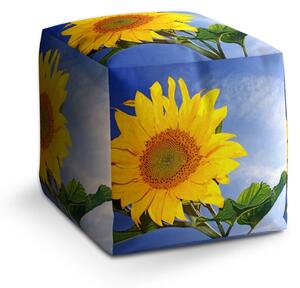 Sablio Taburet Cube Slunečnice 2 - 40x40x40 cm