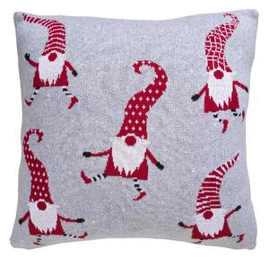 Pletený povlak DESIGN elfíci šedočervená 45 x 45 cm