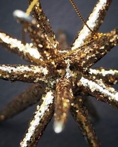 Skleněná vánoční ozdoba Spike Brown Glitter 7,5 cm